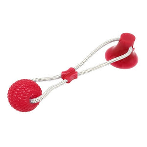 Interactive pet teeth cleaning toy with suction cup