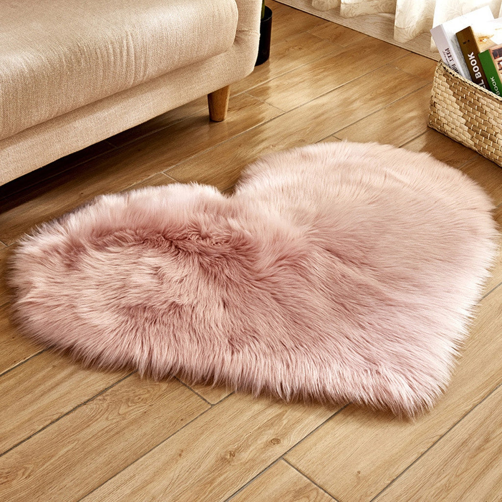 Fluffy Heart Area Rug