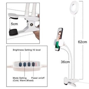 Photo Studio Selfie Ring Light with Cell Phone Holder - Youtube Live Streaming Makeup