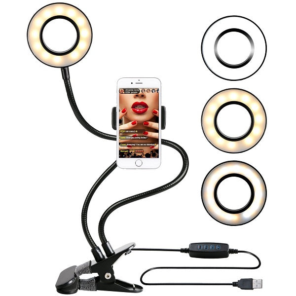 Photo Studio Selfie Ring Light with Cell Phone Holder - Youtube Live Streaming Makeup