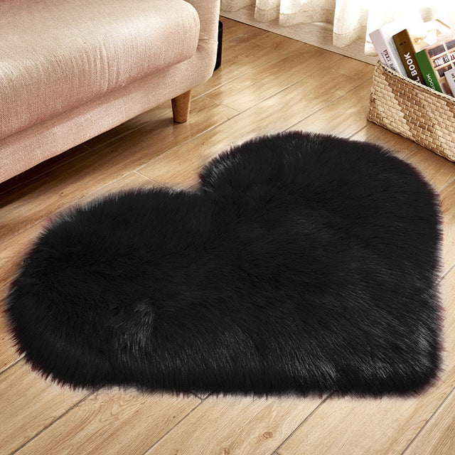 Fluffy Heart Area Rug