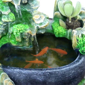 Wealth Feng Shui Company Office Tabletop Ornaments Desktop Flowing Water Waterfall Fountain With Color Changing LED Lights Spray